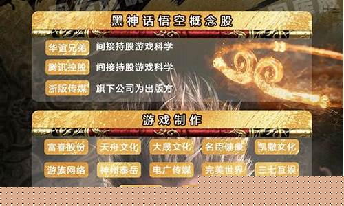 黑神话悟空相关股票_黑神话悟空概念股